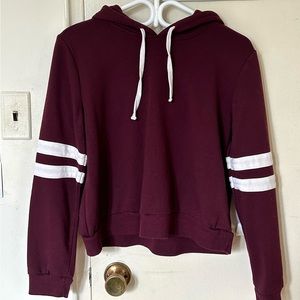 Forever 21 Cropped Maroon Hoodie